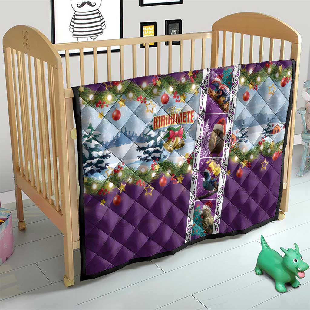 New Zealand Merry Christmas Quilt Maori Animals, Koru Tattoo - Purple Xmas Style LT03 - Polynesian Pride