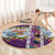 New Zealand Merry Christmas Round Carpet Maori Animals, Koru Tattoo - Purple Xmas Style