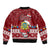 Tuvalu Christmas Bomber Jacket Snowman and Tuvalu Coat of Arms Maori Tribal Xmas Style LT03 - Polynesian Pride