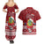 Tuvalu Christmas Couples Matching Summer Maxi Dress and Hawaiian Shirt Snowman and Tuvalu Coat of Arms Maori Tribal Xmas Style LT03 - Polynesian Pride