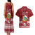 Tuvalu Christmas Couples Matching Tank Maxi Dress and Hawaiian Shirt Snowman and Tuvalu Coat of Arms Maori Tribal Xmas Style LT03 - Polynesian Pride