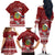 Tuvalu Christmas Family Matching Off Shoulder Long Sleeve Dress and Hawaiian Shirt Snowman and Tuvalu Coat of Arms Maori Tribal Xmas Style LT03 - Polynesian Pride