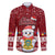 Tuvalu Christmas Family Matching Off Shoulder Long Sleeve Dress and Hawaiian Shirt Snowman and Tuvalu Coat of Arms Maori Tribal Xmas Style LT03 Dad's Shirt - Long Sleeve Red - Polynesian Pride