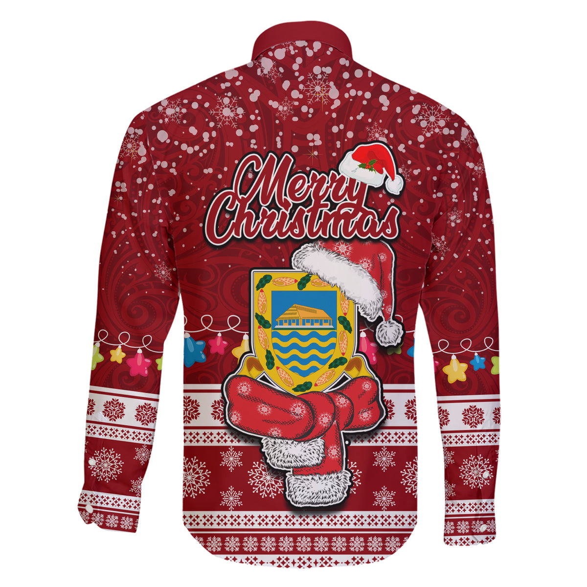 Tuvalu Christmas Family Matching Short Sleeve Bodycon Dress and Hawaiian Shirt Snowman and Tuvalu Coat of Arms Maori Tribal Xmas Style LT03 - Polynesian Pride