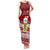 Tuvalu Christmas Family Matching Tank Maxi Dress and Hawaiian Shirt Snowman and Tuvalu Coat of Arms Maori Tribal Xmas Style LT03 Mom's Dress Red - Polynesian Pride