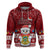 Tuvalu Christmas Hoodie Snowman and Tuvalu Coat of Arms Maori Tribal Xmas Style LT03 Red - Polynesian Pride