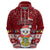 Tuvalu Christmas Hoodie Snowman and Tuvalu Coat of Arms Maori Tribal Xmas Style LT03 - Polynesian Pride