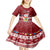 Tuvalu Christmas Kid Short Sleeve Dress Snowman and Tuvalu Coat of Arms Maori Tribal Xmas Style LT03 - Polynesian Pride