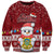 Tuvalu Christmas Sweatshirt Snowman and Tuvalu Coat of Arms Maori Tribal Xmas Style LT03 Unisex Red - Polynesian Pride