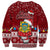 Tuvalu Christmas Sweatshirt Snowman and Tuvalu Coat of Arms Maori Tribal Xmas Style LT03 - Polynesian Pride