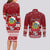 Personalised Tuvalu Christmas Couples Matching Long Sleeve Bodycon Dress and Long Sleeve Button Shirt Snowman and Tuvalu Coat of Arms Maori Tribal Xmas Style LT03 - Polynesian Pride