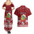 Personalised Tuvalu Christmas Couples Matching Summer Maxi Dress and Hawaiian Shirt Snowman and Tuvalu Coat of Arms Maori Tribal Xmas Style LT03 - Polynesian Pride