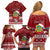 Personalised Tuvalu Christmas Family Matching Off Shoulder Short Dress and Hawaiian Shirt Snowman and Tuvalu Coat of Arms Maori Tribal Xmas Style LT03 - Polynesian Pride