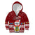 Personalised Tuvalu Christmas Kid Hoodie Snowman and Tuvalu Coat of Arms Maori Tribal Xmas Style LT03 Zip Hoodie Red - Polynesian Pride