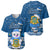 Tuvalu Christmas Baseball Jersey Snowman Hugs Tuvalu Coat of Arms Maori Pattern Blue Style LT03 - Polynesian Pride