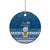 Tuvalu Christmas Ceramic Ornament Snowman Hugs Tuvalu Coat of Arms Maori Pattern Blue Style LT03 - Polynesian Pride