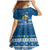 Tuvalu Christmas Family Matching Mermaid Dress and Hawaiian Shirt Snowman Hugs Tuvalu Coat of Arms Maori Pattern Blue Style LT03 - Polynesian Pride