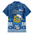 Tuvalu Christmas Family Matching Off Shoulder Long Sleeve Dress and Hawaiian Shirt Snowman Hugs Tuvalu Coat of Arms Maori Pattern Blue Style LT03 - Polynesian Pride