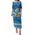 Tuvalu Christmas Family Matching Puletasi Dress and Hawaiian Shirt Snowman Hugs Tuvalu Coat of Arms Maori Pattern Blue Style LT03 Mom's Dress Blue - Polynesian Pride