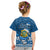 Tuvalu Christmas Kid T Shirt Snowman Hugs Tuvalu Coat of Arms Maori Pattern Blue Style LT03 - Polynesian Pride