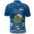 Tuvalu Christmas Polo Shirt Snowman Hugs Tuvalu Coat of Arms Maori Pattern Blue Style LT03 - Polynesian Pride