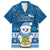 Personalised Tuvalu Christmas Family Matching Off Shoulder Maxi Dress and Hawaiian Shirt Snowman Hugs Tuvalu Coat of Arms Maori Pattern Blue Style LT03 Dad's Shirt - Short Sleeve Blue - Polynesian Pride