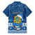 Personalised Tuvalu Christmas Hawaiian Shirt Snowman Hugs Tuvalu Coat of Arms Maori Pattern Blue Style LT03 - Polynesian Pride