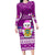 Tuvalu Christmas Family Matching Long Sleeve Bodycon Dress and Hawaiian Shirt Snowman Hugs Tuvalu Coat of Arms Maori Pattern Pink Style LT03 Mom's Dress Pink - Polynesian Pride