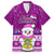 Tuvalu Christmas Family Matching Off Shoulder Long Sleeve Dress and Hawaiian Shirt Snowman Hugs Tuvalu Coat of Arms Maori Pattern Pink Style LT03 Dad's Shirt - Short Sleeve Pink - Polynesian Pride