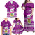 Tuvalu Christmas Family Matching Off Shoulder Maxi Dress and Hawaiian Shirt Snowman Hugs Tuvalu Coat of Arms Maori Pattern Pink Style LT03 - Polynesian Pride