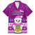 Tuvalu Christmas Hawaiian Shirt Snowman Hugs Tuvalu Coat of Arms Maori Pattern Pink Style LT03 Pink - Polynesian Pride