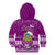 Tuvalu Christmas Kid Hoodie Snowman Hugs Tuvalu Coat of Arms Maori Pattern Pink Style LT03 - Polynesian Pride