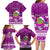 Personalised Tuvalu Christmas Family Matching Long Sleeve Bodycon Dress and Hawaiian Shirt Snowman Hugs Tuvalu Coat of Arms Maori Pattern Pink Style LT03 - Polynesian Pride