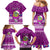 Personalised Tuvalu Christmas Family Matching Mermaid Dress and Hawaiian Shirt Snowman Hugs Tuvalu Coat of Arms Maori Pattern Pink Style LT03 - Polynesian Pride