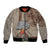 Hawaii Bomber Jacket Aloha Volcano Mix Kakau Hawaiian Tribal LT03 Unisex Beige - Polynesian Pride