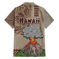 Hawaii Family Matching Off Shoulder Long Sleeve Dress and Hawaiian Shirt Aloha Volcano Mix Kakau Hawaiian Tribal LT03 - Polynesian Pride