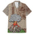 Hawaii Family Matching Short Sleeve Bodycon Dress and Hawaiian Shirt Aloha Volcano Mix Kakau Hawaiian Tribal LT03 Dad's Shirt - Short Sleeve Beige - Polynesian Pride