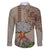 Hawaii Family Matching Short Sleeve Bodycon Dress and Hawaiian Shirt Aloha Volcano Mix Kakau Hawaiian Tribal LT03 Dad's Shirt - Long Sleeve Beige - Polynesian Pride