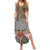 Hawaii Family Matching Summer Maxi Dress and Hawaiian Shirt Aloha Volcano Mix Kakau Hawaiian Tribal LT03 Mom's Dress Beige - Polynesian Pride