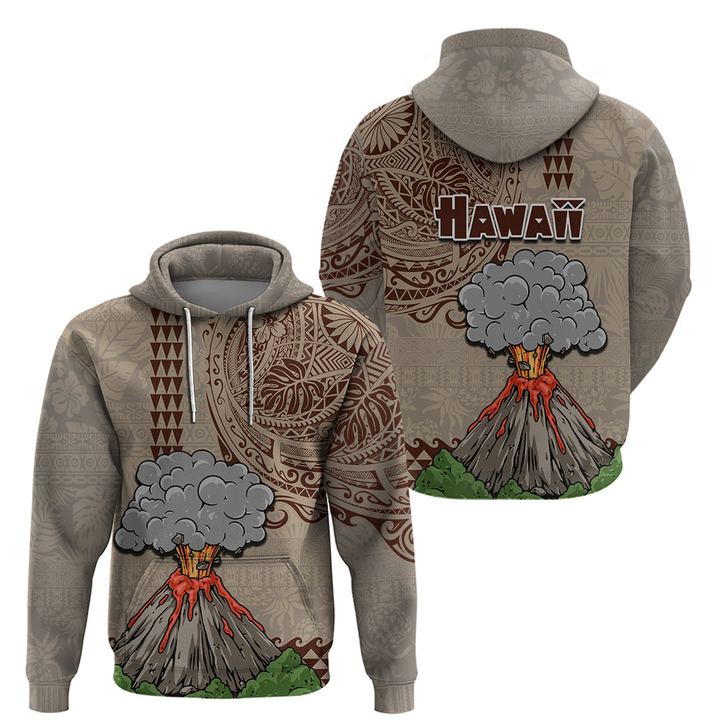 Hawaii Hoodie Aloha Volcano Mix Kakau Hawaiian Tribal LT03 - Polynesian Pride