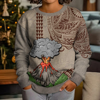 Hawaii Kid Ugly Christmas Sweater Aloha Volcano Mix Kakau Hawaiian Tribal LT03 - Polynesian Pride