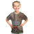 Hawaii Kid T Shirt Aloha Volcano Mix Kakau Hawaiian Tribal LT03 Beige - Polynesian Pride