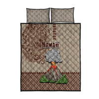 Hawaii Quilt Bed Set Aloha Volcano Mix Kakau Hawaiian Tribal LT03 Beige - Polynesian Pride