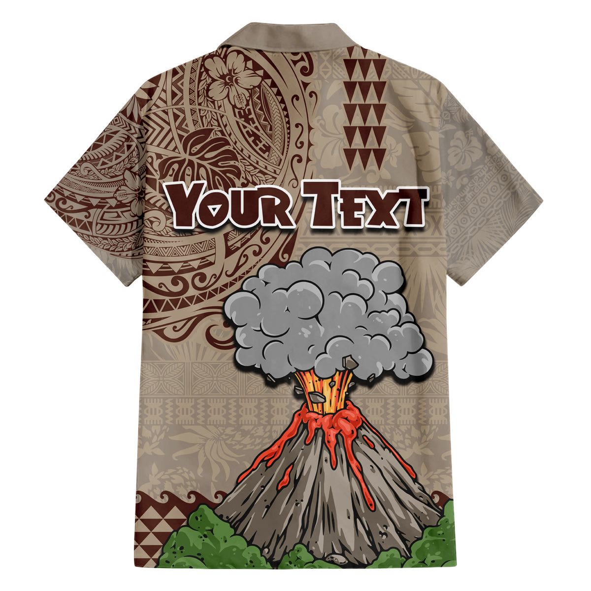 Aloha Volcano Custom Family Matching Short Sleeve Bodycon Dress and Hawaiian Shirt Mix Hawaiian Kakau Tribal LT03 - Polynesian Pride