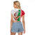 Hawaii Mele Kalikimaka Raglan Cropped T Shirt Santa Playing Ukele Mix Kakau Pattern Xmas Style LT03 - Polynesian Pride