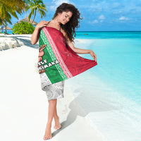 Hawaii Mele Kalikimaka Sarong Santa Playing Ukele Mix Kakau Pattern Xmas Style LT03 - Polynesian Pride