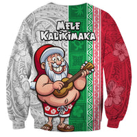 Hawaii Mele Kalikimaka Sweatshirt Santa Playing Ukele Mix Kakau Pattern Xmas Style LT03 - Polynesian Pride