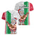 Hawaii Mele Kalikimaka Women V Neck T Shirt Santa Playing Ukele Mix Kakau Pattern Xmas Style LT03 - Polynesian Pride