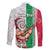 Custom Hawaii Mele Kalikimaka Family Matching Long Sleeve Bodycon Dress and Hawaiian Shirt Santa Playing Ukele Mix Kakau Pattern Xmas Style LT03 - Polynesian Pride