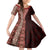 Tonga Fonulei and Ngatu Pattern Family Matching Off Shoulder Short Dress and Hawaiian Shirt LT03 Daughter's Dress Red - Polynesian Pride